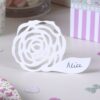 10 Marque place de table fleur vintage blanc