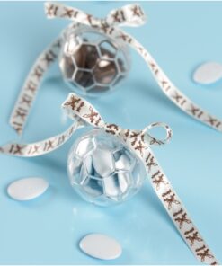 60 ballons de foot boule plexi 5cm pour dragées