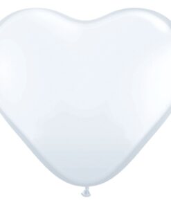 100 ballons latex coeur blanc 15cm
