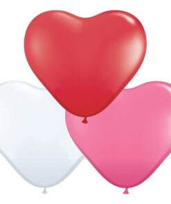 100 ballons latex coeur blanc rose rouge 15cm