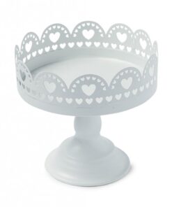 LOCATION 4 présentoir gateau blanc metal sur pied PM