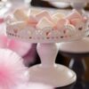 LOCATION 4 présentoir gateau blanc metal sur pied GM