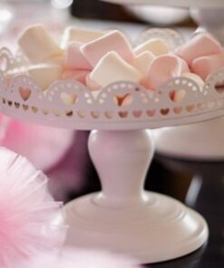 LOCATION 4 présentoir gateau blanc metal sur pied GM