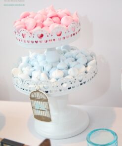 LOCATION 4 présentoir gateau blanc metal sur pied PM