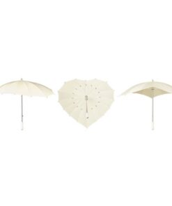 Parapluie mariage ivoire en forme de coeur