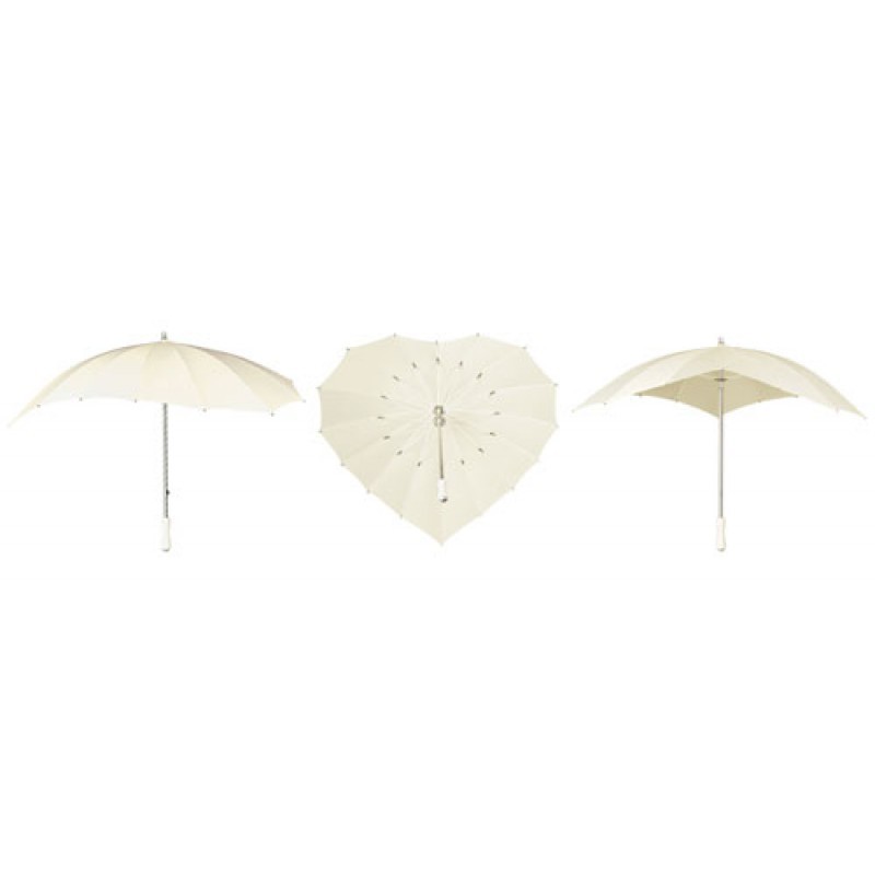 Parapluie mariage ivoire en forme de coeur Parapluie mariage ivoire en forme de coeur