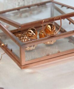 Location boîte alliances mariage cuivrée et verre