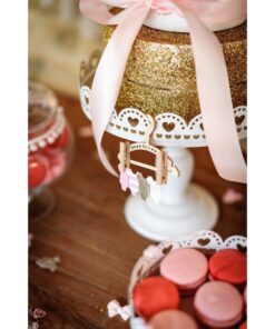LOCATION 4 présentoir gateau blanc metal sur pied GM