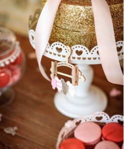 LOCATION 4 présentoir gateau blanc metal sur pied PM