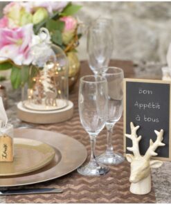 Chemin de table chevron pailleté doré cuivré 5M