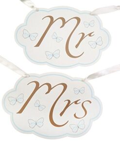 2 pancartes de chaise Mr & Mrs papillon