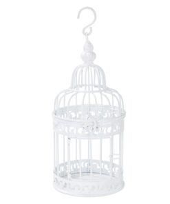 Location petite cage blanche en métal H22cm