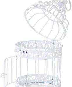 Location petite cage blanche en métal H22cm