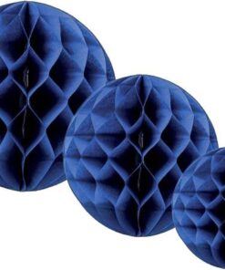 Les 3 boules alvéolées bleu marine mix