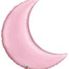 Ballon alu en forme de lune rose pastel 89cm