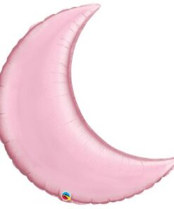 Ballon alu en forme de lune rose pastel 89cm