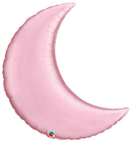 Ballon alu en forme de lune rose pastel 89cm Ballon alu en forme de lune rose pastel 89cm