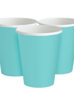 20 gobelets carton bleu aqua pastel
