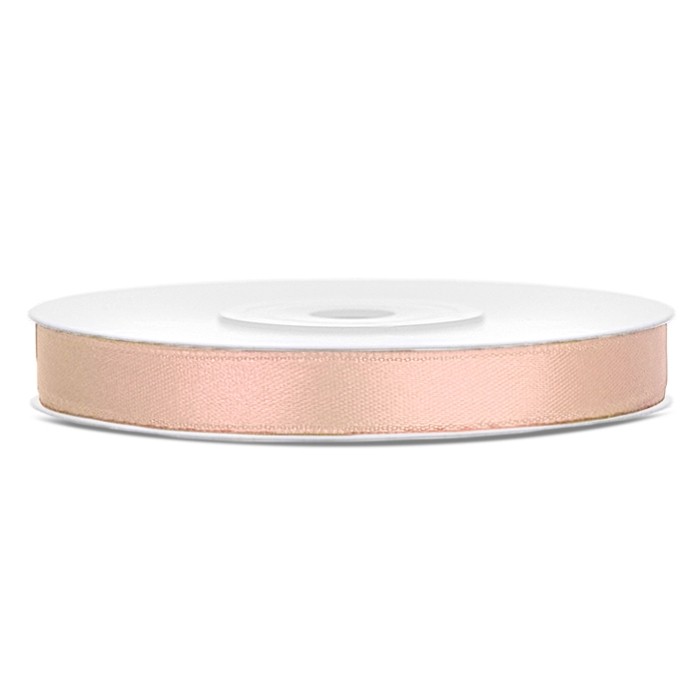 Ruban satin 6mm pastel pêche rosé 25M Ruban satin 6mm pastel pêche rosé 25M