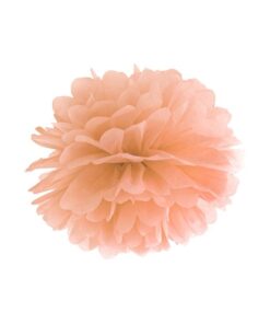 Le pompon boule de papier pêche 25cm