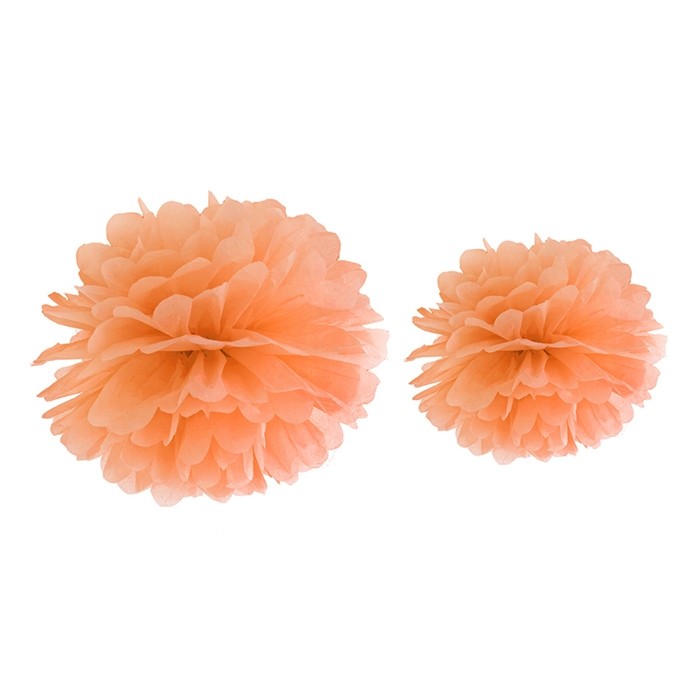 Le pompon boule de papier pêche 35cm Le pompon boule de papier pêche 35cm