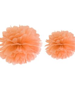 Le pompon boule de papier pêche 25cm