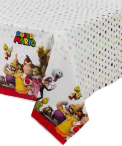Nappe anniversaire super mario bros en plastique