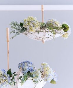 Grande ombrelle de mariage dentelle blanc 96cm