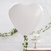 3 ballons coeur géant blanc latex 90cm