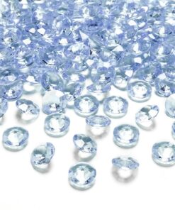 Diamants de table confettis bleu ciel 12mm misty blue