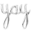 Ballon "YAY" argenté mylar