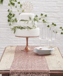 Le chemin de table sequins cuivre rose gold
