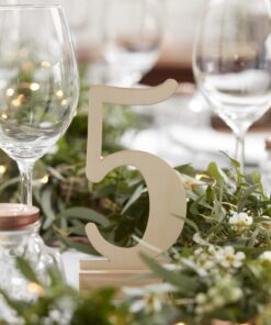 12 Numéros de table en bois de 1 à 12