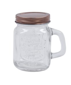 Lot de 4 Mini mason jar couvercle cuivré rose gold