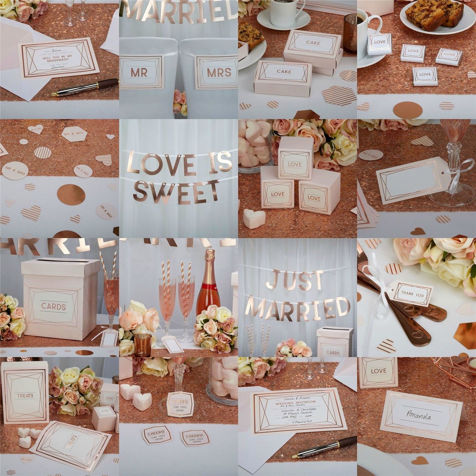Geo blush - 25 cartes marque places chevalet Geo blush - 25 cartes marque places chevalet