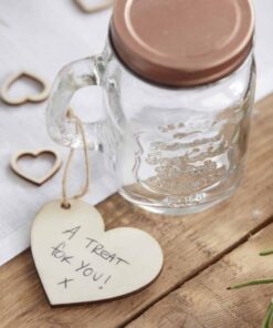 Lot de 4 Mini mason jar couvercle cuivré rose gold
