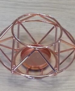 Location Bougeoir geometrique t-light metal cuivré or rose