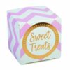 10 boîtes à dragées cubes chevron rose gold sweet