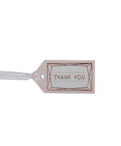 Geo blush 10 petites étiquettes "thank you" blush rose gold