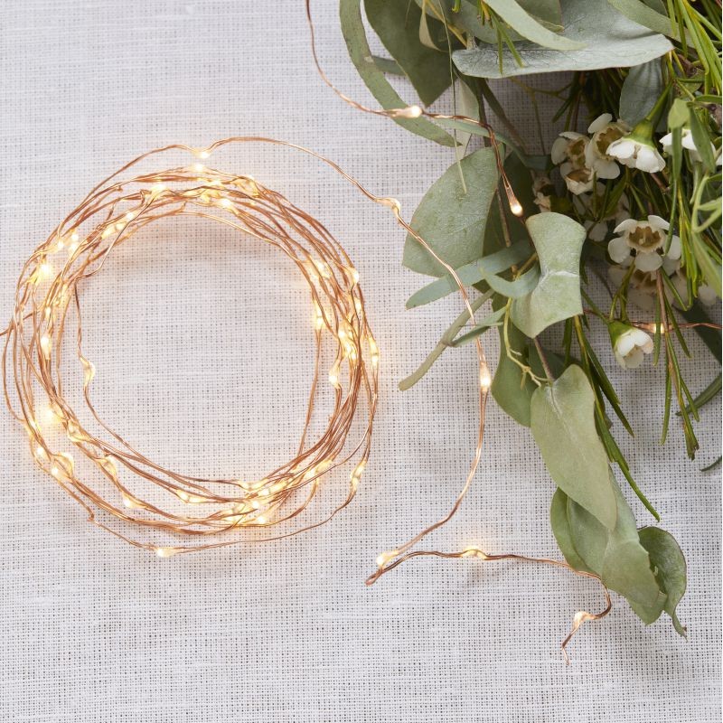 Guirlande lumineuse micro LED fil doré cuivré 3M Guirlande lumineuse micro LED fil doré cuivré 3M