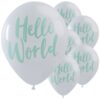 10 ballons baby shower Hello World mint