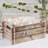Caisse en carton "love" effet bois