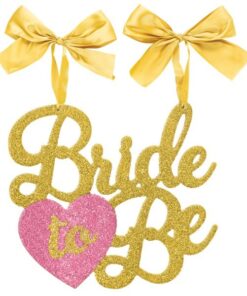 Décoration de chaise "bride to be" pailletée