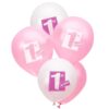8 Ballons Rose Blanc 1 an 1st birthday