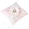 Coussin alliances mariage rose blush shabby
