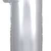 Chiffre 1 Ballon mylar alu argent chiffre 76cm