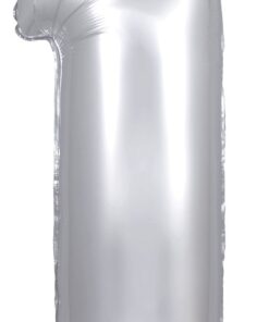 Chiffre 1 Ballon mylar alu argent chiffre 76cm