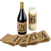 20 numéros de table toile de jute