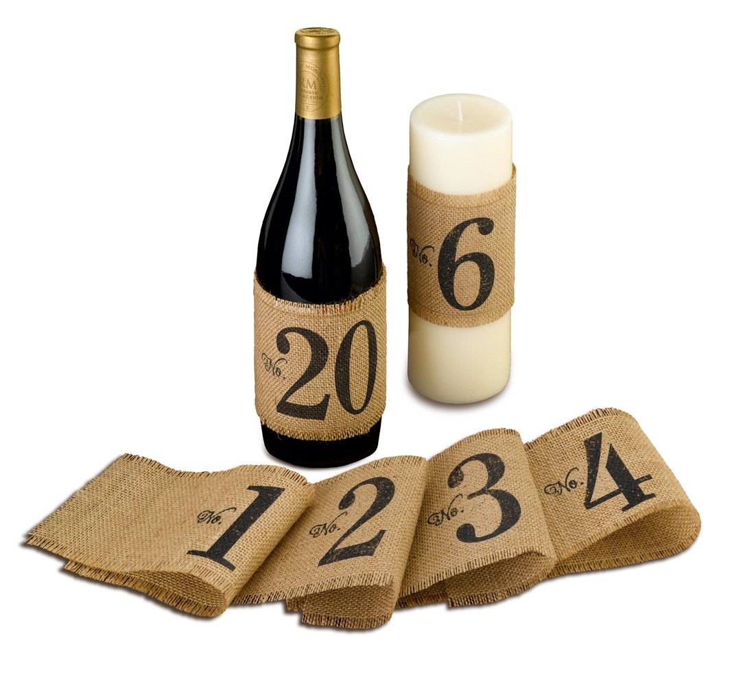 20 numéros de table toile de jute 20 numéros de table toile de jute