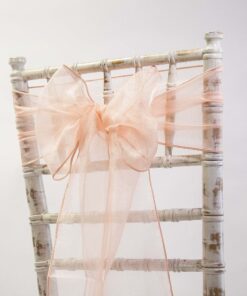 Location noeud de chaise organza pêche pastel